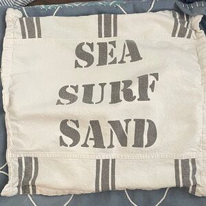 Nautical Cream and Gray Accent Pillow